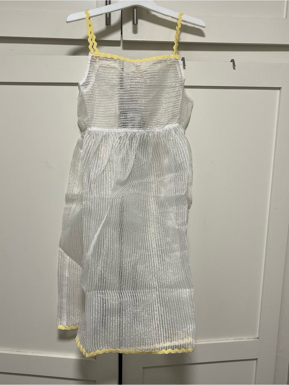 The Sunday Collective Girls Size 8-9 Y Sleeveless Midi Mesh Dress White - Picture 3 of 11